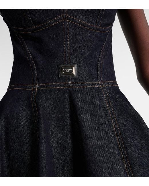 Dolce & Gabbana Blue Denim Dress With Straps