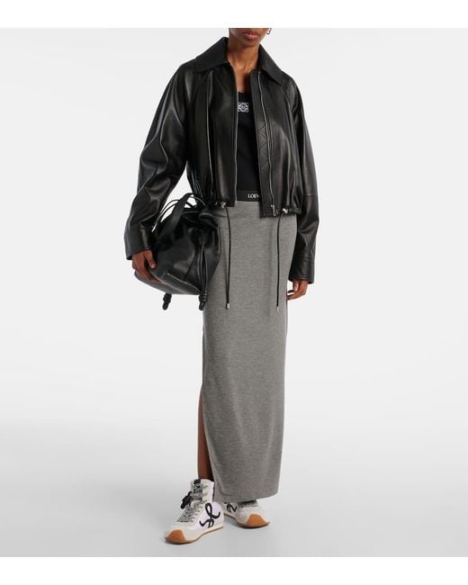 Loewe Gray Maxirock Anagram Aus Strick