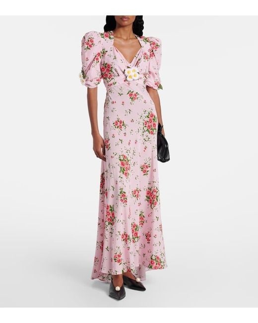 Rodarte Pink Floral Silk Cocktail Dress