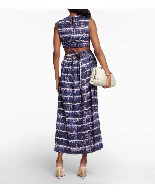 Altuzarra Blue Ashima Cutout Cotton-blend Midi Dress