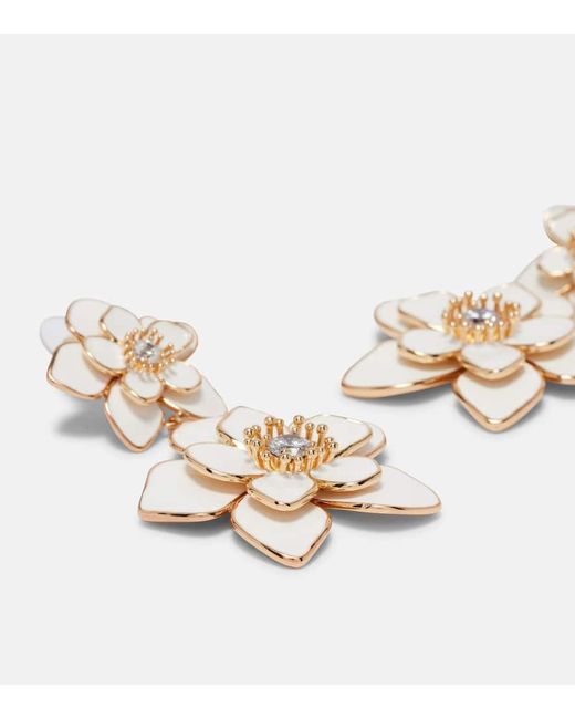 Self-Portrait Metallic Enamel Drop Earrings