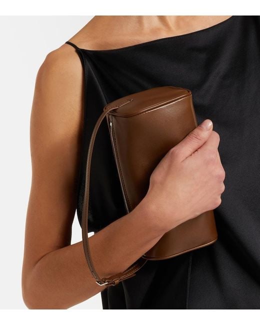 The Row Brown '90S Suede Top-Handle Bag