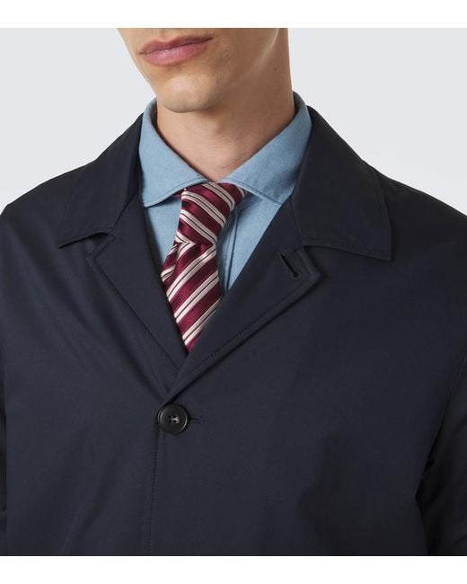 Canali Blue Car Coat for men