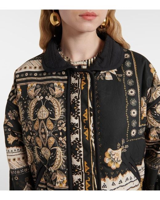 Isabel Marant Black Granger Printed Cotton Bomber Jacket