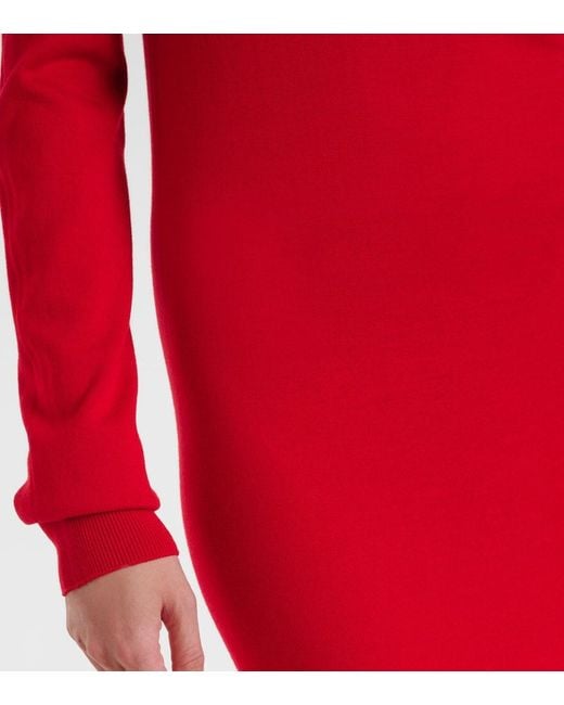 Stella McCartney Red Off-Shoulder Virgin Wool Maxi Dress
