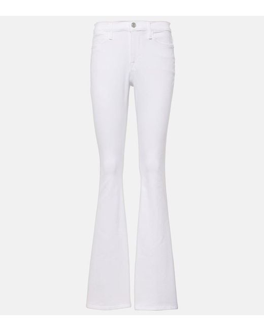 FRAME White Le High Flare High-Rise Flared Jeans