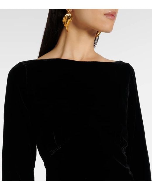 Rixo Black Maxikleid Devina Aus Samt