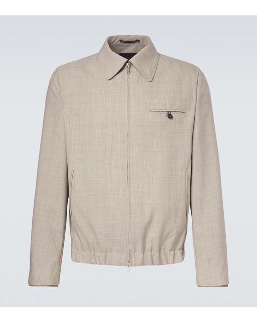 Slowear Natural Virgin Wool Blouson Jacket for men