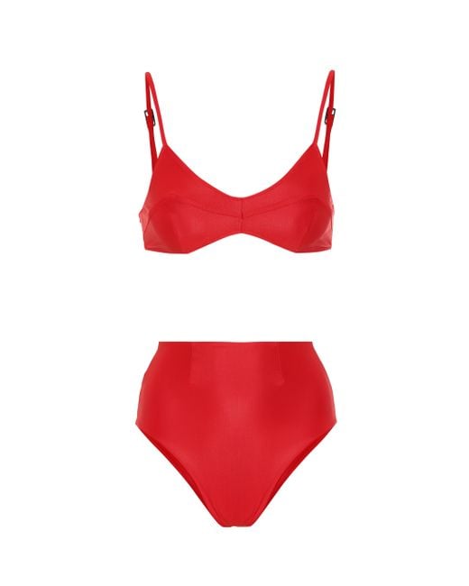 Haight Beca High-rise Triangle Bikini in Red | Lyst