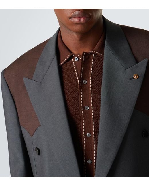Versace Blue Medusa Wool And Mohair Blazer for men