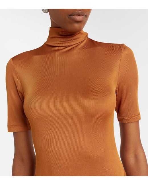 Christopher Esber Brown Fusion Ruched Minidress