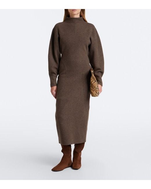 Max Mara Brown Wool And Cashmere-Blend Sweater Dress