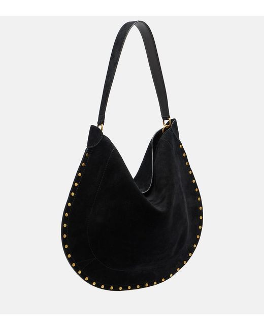 Isabel Marant Black Oskan Soft Medium Suede Shoulder Bag