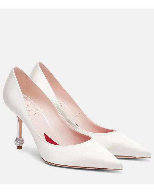 Roger Vivier Pink Jewel 85 Embellished Satin Pumps