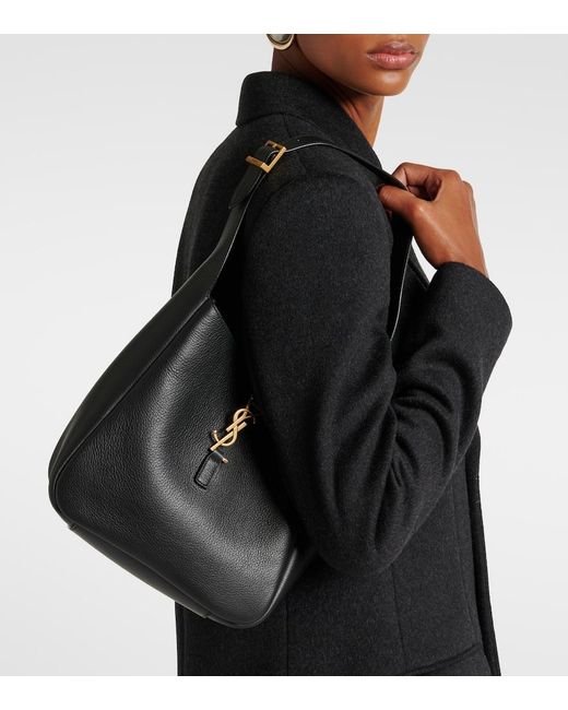 Saint Laurent Black Le 5 A 7 Supple Large Leather Shoulder Bag