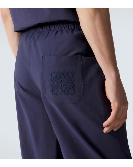 Loewe Blue Paula's Ibiza Cotton-Blend Wide-Leg Pants for men