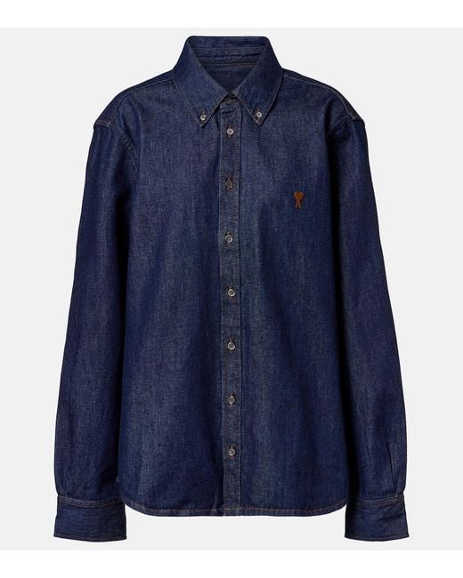 AMI Blue Ami De Cour Denim Shirt