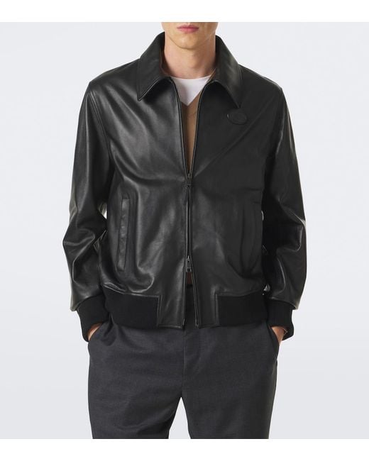 Burberry Black Bloomsbury Leather Jacket for men