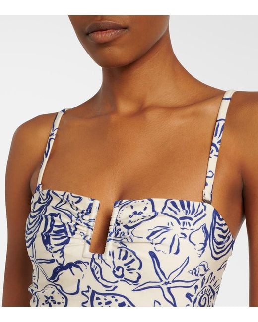 Jonathan Simkhai Blue Ottilie Printed Swimsuit