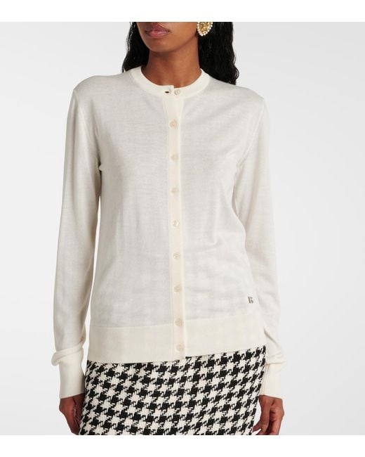 Dolce & Gabbana White Dg Cashmere And Silk Cardigan