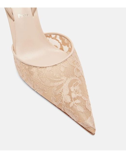 Christian Louboutin Natural Lace Slingback Pumps