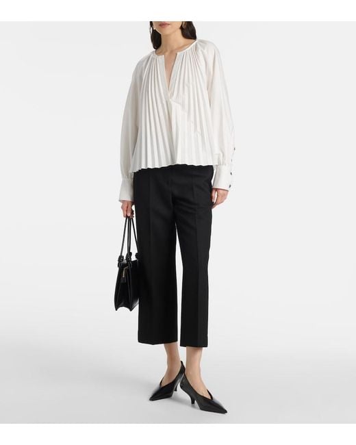 Proenza Schouler White Monica Cotton-Blend Poplin Blouse