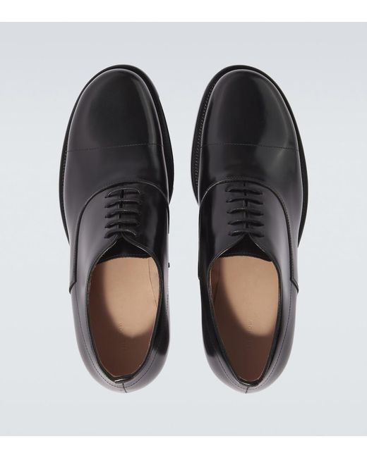 The Row Black Kai Leather Derby Shoes for men