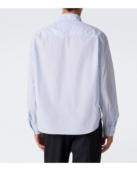 Lardini Blue Striped Cotton Poplin Shirt for men
