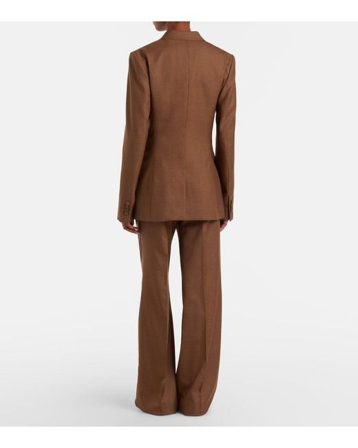 Gabriela Hearst Brown Vesta Wool And Silk Flared Pants