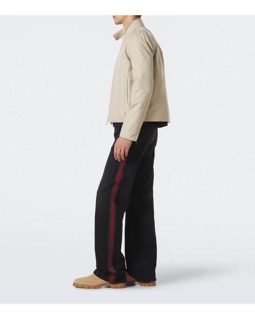 Gucci Natural Web Stripe Suede Desert Boots for men