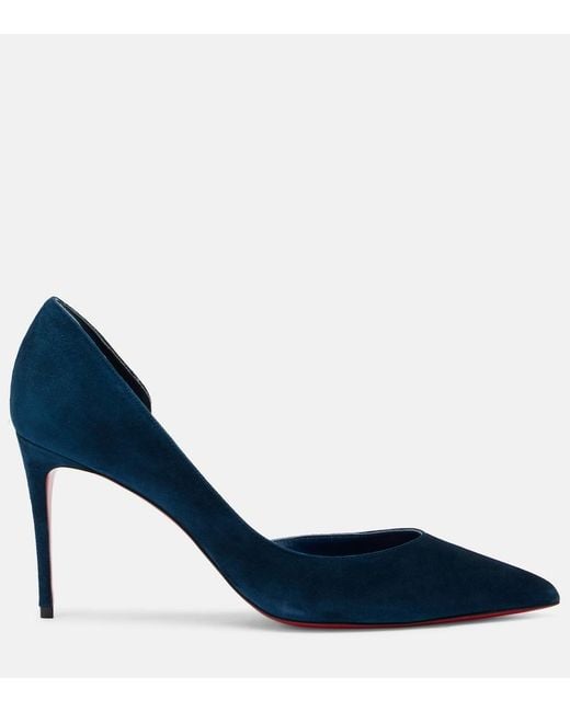 Christian Louboutin Blue Iriza 85 Suede D'Orsay Pumps