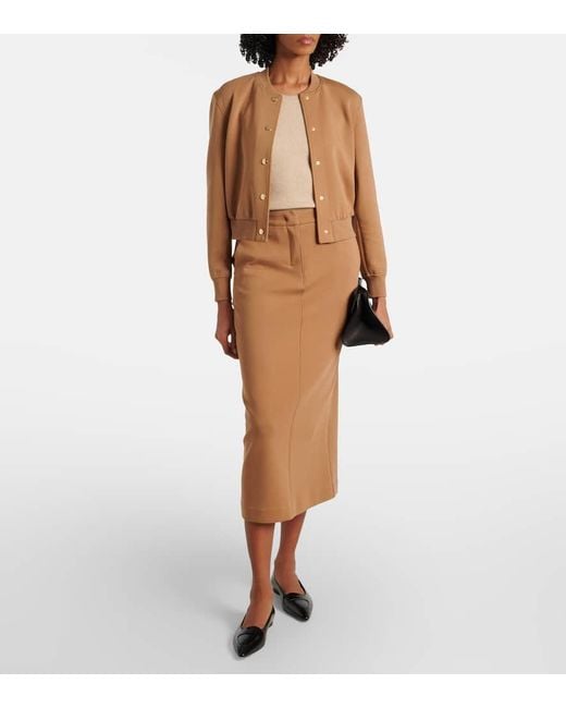 Max Mara Brown Cropped-Jacke Aus Einem Baumwollgemisch