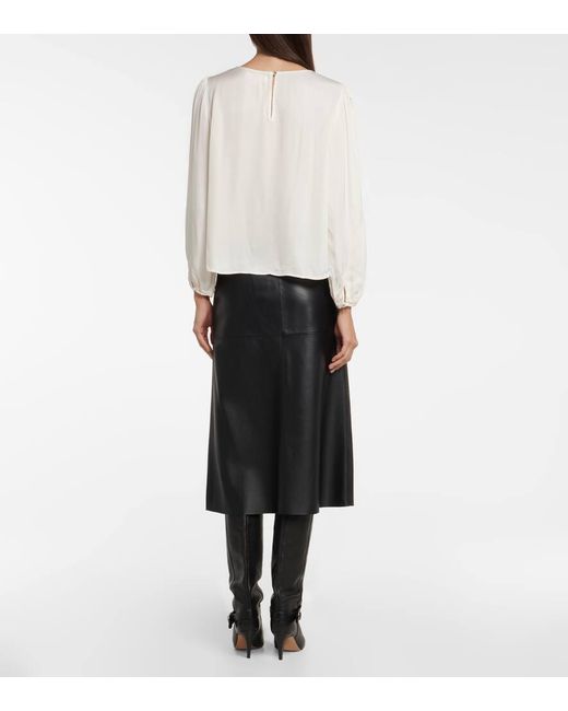 Velvet White Top Leila Aus Satin