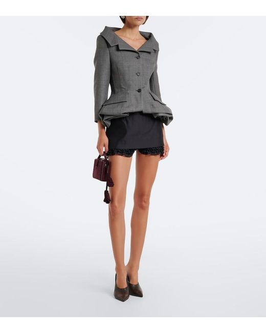 Magda Butrym Gray Peplum Virgin Wool Blazer