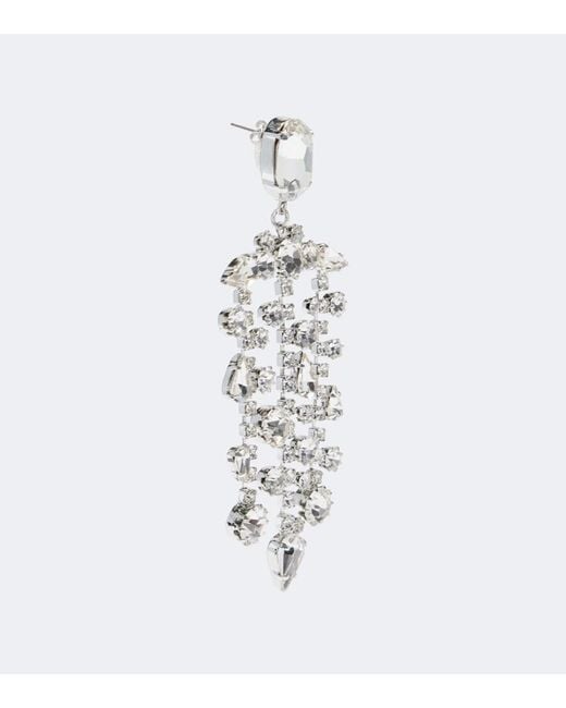 Magda Butrym White Crystal-Embellished Drop Earrings