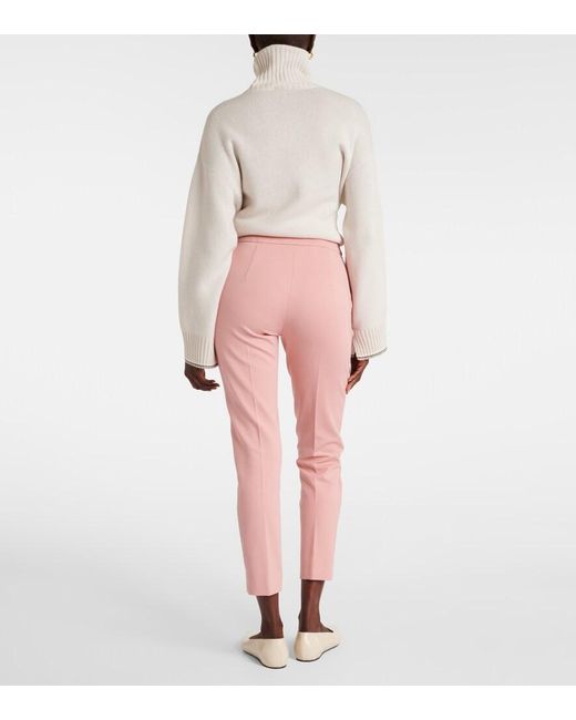 Max Mara Pink Pegno Cropped Jersey Slim Pants