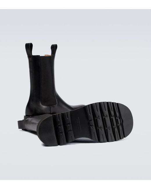Bottega Veneta Black Lug Combat Rubberised Chelsea Boots for men