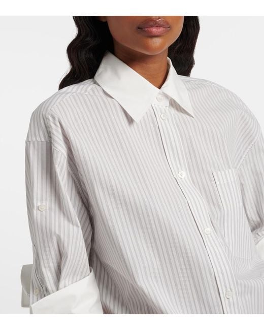 Acne White Striped Cotton Poplin Shirt