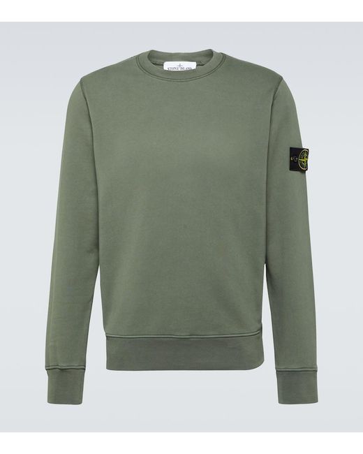Stone Island Green Compass Cotton Jersey Sweatshirt for men