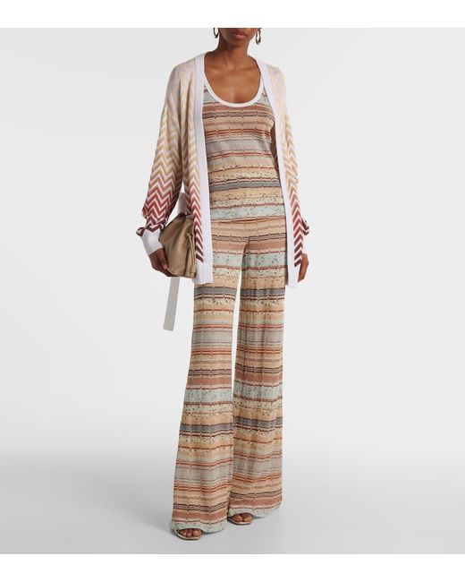 Missoni Natural Weite Hose Aus Haekelstrick