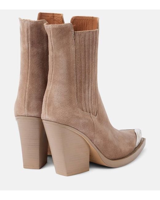 Paris Texas Brown Dallas 100 Embellished Suede Ankle Boots