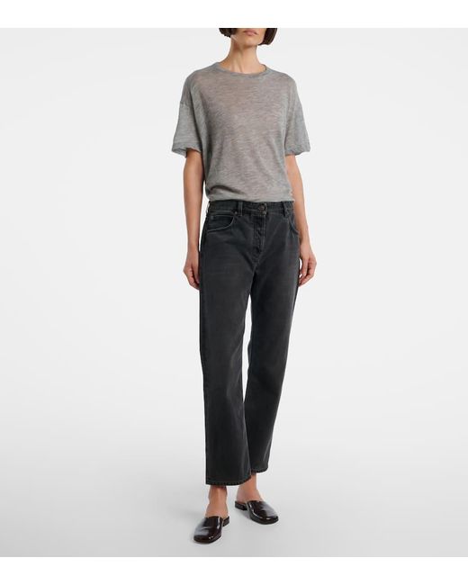The Row Blue Mid-Rise Straight Jeans Riaco