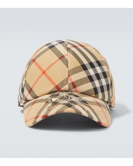Burberry Natural Check Twill Baseball Cap for men