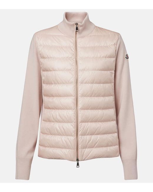 Moncler Pink Daunenjacke Mit Wolle