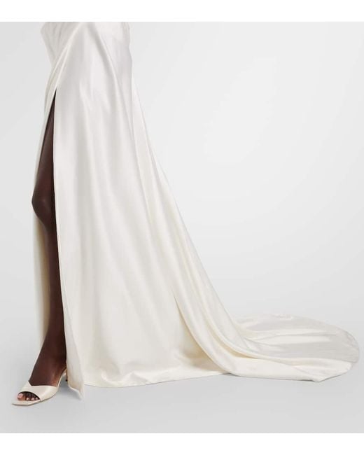Vivienne Westwood White Bridal Ember Off-Shoulder Satin Corset Gown