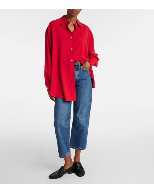 Jean Droit Lesley A Taille Mi-Haute The Row en coloris Blue