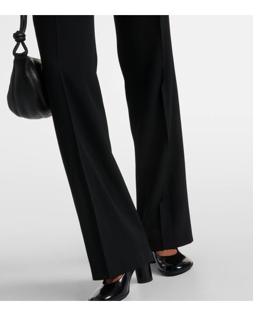 Dries Van Noten Black High-rise Wool-blend Straight Pants