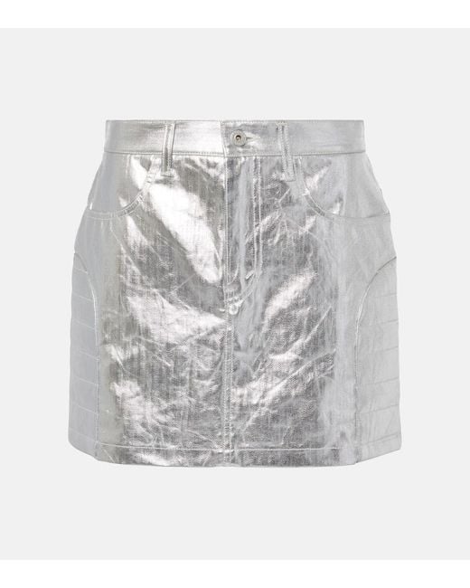 Junya Watanabe Gray Minirock Aus Baumwolle