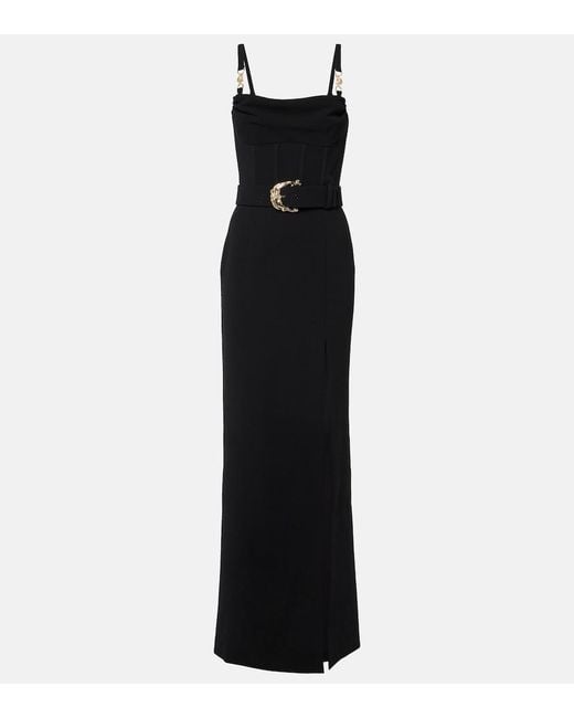 Rebecca Vallance Black Lucine Belted Gown