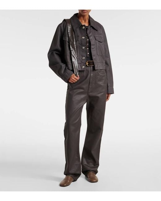 Lemaire Black Weite High-Rise-Hose Aus Baumwolle